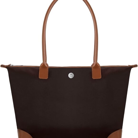 Nylon Tote Bag Women Large Shoulder Bag Zipper Lightweight Foldable Work Travel - Picture 1 of 6